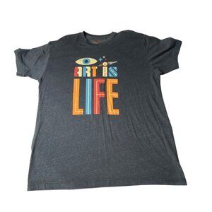 Art Is Life Graphic T-Shirt X-Large By Real Thread Heather Gray Soft Cotton-Blen